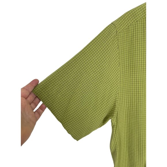 Columbia Mens Omni-Shade Green Plaid Button-Up Short Sleeve Shirt L - Picture 3 of 11